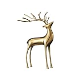 Statuen und Skulpturen/Skulptur Tierstatue Ornamente Sikahirsch Kupfer dekoratives Kunsthandwerk Ornament Wohnzimmer Schlafzimmer Arbeitszimmer Büro Desktop-Dekor Kunstskulptur Dekorationen ( Size : M
