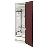 Ikea METOD/MAXIMERA Hochschrank mit Reinigungsinnenraum, 60x60x200 cm, weiß Kallarp/hochglanz dunkelrotbraun