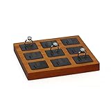 Schmuckständer 9 Bits Ring Ohrringe Display Tabletts Holz Ring Display Ständer Vitrine Ring Display Organizer Tablett Ringhalter Schmuckhalterung/Schmuckhalter (Color : B)