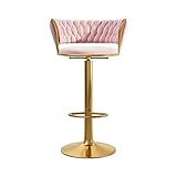 HARAY Barhocker Haushaltsbar Rezeption Drehbarer Hochstuhl mit Rückenlehne Verstellbarer Hochhocker (65-80cm) Sitz-Küchentheken-Barhocker (Color : Roze)
