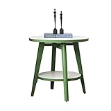SORVA Runder Couchtisch der Möbelindustrie, Schmiedeeisen, für Wohnzimmer oder Heimbüro, grüne Metallbeine aus hochdichtem Brett und Satztische aus Laminat (Color : A)