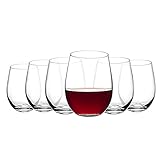 Amisglass Weingläser ohne Stiel 520ml, Weinbecher 6 Stück, Stielloses Weinglas für Rotwein und Weißwein, 100% Bleifrei, Elegant & Modern, Kristallgläser Ider für Weinproben, Partys, Hochzeit