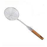 Skimmer-Löffel, Küchen-Skimmer, Edelstahl-Sieb, Skimmer mit isoliertem Griff, Mesh-Sieb, 6/5,1 Zoll Innendurchmesser, Sieb, Nudelsieb (Color : S)