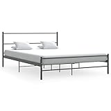 puraday 205x147x83,5 cm Metallbett mit Metallstreifen Gästebett Jugendbett Bettgestell Bett Doppelbett Bettrahmen Metallbettrahmen Familienbett Betten Tagesbett Bed Frame Grau Metall