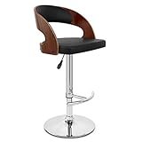 FIONEL Barhocker Mode kreative Barhocker rotierende höhenverstellbare Leder Moderne barstuhl extrem bequemer Barhocker 1 Stück Tresenstuhl Hohe Barhocker für Bartheke (Color : Schwarz)