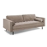 Kave Home - Sofa Debra 3-Sitzer Velours Beige 222 cm