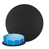 LOSOO Schwimmbecken Matte Pool Bodenplane Faltbarer Boden-Poolmatte Für Aufstellpools Bis Ø 400 cm, UV-Stabil & Reißfest, Schwarz (4 Meter rund)