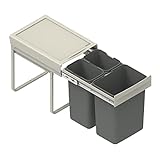 BigDean Mülltrennsystem 3-fach 38L (2x9L + 20L) - Mülleimer Küche Abfalleimer Soft-Close Einbaumülleimer für Schränke ab 40 cm Breite - Höhe 44cm