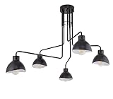 Licht-Erlebnisse Wohnzimmer Tischlampe COBILLA Schwarz Weiß Metall Leselampe E27 2-flammig 48cm dekorative Tischleuchte Büro