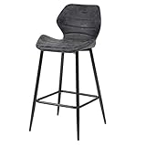 Barstuhl, Hochhocker, Metallmaterial, PU-Leder, modernes Design, rutschfeste Fußmatten, Nicht leicht abzuziehen, Möbel, geeignet für Bars, Restaurants, Büros, 1 Stück, 470 x 520 x