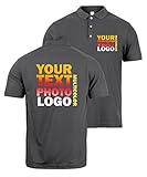 lepni.me Premium Benutzerdefinierte Polo Shirts mit Ihrem Firmenlogo Personalisierte Vorder-und Rückseite Druck für Unternehmen Berufskleidung Uniform Golfliebhaber (XL Graphit Mehrfarben)