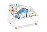 Pinolino Kinderbücherregal Ando aus MDF, 2 Fächer, runden Holzfüßen für Kinder ab 3 Jahren, weiß, 183419