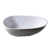 Freistehende Badewanne VELA aus Mineralguss Solid Stone - Farbe und Größe wählbar, Farbe:Weiß Matt, Größen:170 x 86 cm