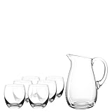 Leonardo Cheers Getränke-Set, spülmaschinengeeignete Wasser-Gläser und Glas-Krug mit Griff, 7er Set, 400 ml und 1750 ml, 032826