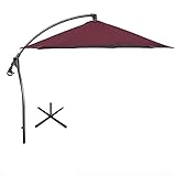 Terrassenschirm, Sonnenschirm, Outdoor-Markt, Tischschirme, 8 stabile quadratische Rippen, für Garten, Rasen, Hinterhof, Pool, Rot