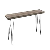 Versa Dallas Schmales Möbelstück für den Eingangsbereich oder Flur, Moderner Konsolentisch, Maßnahmen (H x L x B) 80 x 25 x 110 cm, Holz und Metall, Farbe: Braun