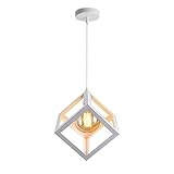 TIYETA Metal Pendelleuchte Esstisch Pendelleuchte Esszimmer Vintage Höhenverstellbar,Hängeleuchte Industrial Für Wohnzimmer Esszimmer Café Bar Restaurant,Weiß