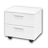 Stella Trading BIBO Praktischer Schreibtisch Rollcontainer - Stauraumerweiterung für den Computertisch in weiß - 50 x 46 x 38 cm (B/H/T)