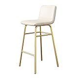ARTSIM Barhocker für die Frühstücksküche, 1er-Set, Kunstledersitz, Barstühle, goldene Metallbeine, Barhocker, schwarz/weiß/braun, hohe Hocker (weiß, Höhe 75 cm)