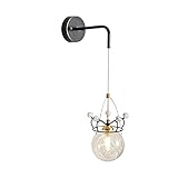 HIYAZZA Wandleuchte, kreative Krone, runde Kugel, Glas, Vollkupfer-Wandleuchte, Wohnzimmer, Schlafzimmer, atmosphärische dekorative Wandleuchte, Nachttisch, Schreibtischbeleuchtung, Wandleuchte