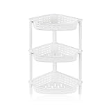 YYDesign Duschregal mit 3 Etagen, stehend, 32 x 24 x 47 cm, Duschständer für Dusche und Küche, Weiß