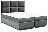 Best for Home Boxspringbett mit Bettkasten Trinity K-13 Bonellfederkern inkl. Topper 160x200 Graphit