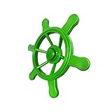 h2i kleines Steuerrad Schiffsruder Lenkrad Drehrad Ruder - Ø ca. 22/35cm - beweglich in Grün für Kinder Spielturm Klettergerüst Piratenschiff, Outdoor Garten Spielzeug (Klein Ø 22/35cm, Grün)
