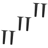 Veemoon 6 Stück Bettstützrahmen Möbelstützbeine Bettrahmenfüße Ersatz Verstellbare Bettstütze Verstellbarer Schwarzer Fuß des Bettes Kunststoff Stahl Bettstütze Ersatz