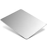 Honkid Aluminium Metall Mauspad Gaming Mouse Pad Aluminium-Mausunterlage, Mauspad mit Glatter Präzisionsoberfläche und Rutschfester Gummibasis für Laser-/optische Maus,Silber (23 x 18x 0,2 cm)