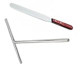 Omaker 1 Set Crepewender 32cm Edelstahl + 1pcs Teigverteiler Edelstahl, Crepe Wender Teig Verteiler. für Pfannkuchen/Crepesmaker/Frühstück machen.