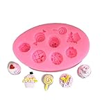 Fondant Formen 3 Stück Sahne Lutscher Mini Kuchen Backen Süßigkeiten Dekoration Silikon Form DIY Ton Tropfform