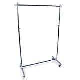 GERSO Stabiler Kleiderwagen 1m breit rollbarer Kleiderständer höhenverstellbar bis 189cm