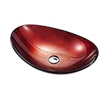 Waschbecken im Badezimmer Modernes, einfaches Gefäßwaschbecken, Badezimmer-Glaswaschbecken, Hotel-Kunst-Thekenwaschbecken, gehärtetes Glaswaschbecken Schiff Sinken (Color : Sink only)