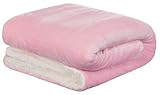 Brandsseller Baby Flanell-Kuscheldecke mit Sherpa-Rückseite 2-farbig 100x150 cm - Farbe: Rosa/Weiß