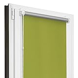 Estika® Verdunklungsrollo Thermorollo ohne Bohren - 55 cm x 220 cm - Grün - 13 Stoff Farben, Rollos für Fenster ohne Bohren, Klemmfix rollos für Fenster innen (55 cm Stoffbreite)