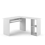 Vicco Eckschreibtisch Arbeitstisch Bürotisch Sergio Weiß modern 120x75 cm Arbeitszimmer Homeoffice Computertisch PC-Tisch Büromöbel Schublade Tastaturauszug Regalfach Ablage Aufbewahrung Arbeitsfläche