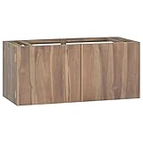 ZEYUAN Wand-Badschrank, Bad Kommode, Badezimmer Möbel, Badzimmer Schrank, Bad Schrank, Hängeschrank, Wandschrank, 90x39x40 cm Massivholz Teak