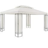 Casaria Pavillon Elda 3x4m Metall Wasserabweisend UV-Schutz 50+ mit Seitenteile Stabil Gartenpavillon Luxus Modern Blau