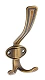 GTV - Kleiderhaken Coruna groß - Oberfläche: Bronze - Höhe: 158 mm Breite: 66 mm - Garderobenhaken für Tür, Bad, Küche, Flur, Büro, DIY Metallhaken, Mantelhaken, Huthaken, Wand Haken