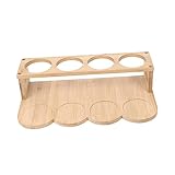 GAXIRE Öltopf Aufbewahrungsregal Holz Gewürzständer Gewürzflasche Organizer Küche Öl Flaschenregal Gewürz Flaschenständer Gewürzregal Ölflaschenständer Holz Quadratischer Ausstellungsständer