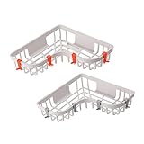 Cabilock 2-Teiliges Regal Für Badezimmer Eckwandregal Badezimmer-Aufbewahrungshalter Dusch-Caddy-Korb Wandregale Zur Aufbewahrung Wandregal Wannenregal Duschzubehör Lagerregal Pp