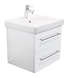 Villeroy & Boch SUBWAY2-0-55CM000101DE Waschbecken mit Unterschrank, Holz, weiß hochglanz, 55 x 45 x 44 cm