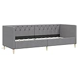 Hogotin Tagesbett Sofabett Jugendbett Bettcouch USB Hellgrau Stoff 90x200 cm Geeignet Für Schlafzimmer