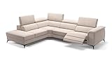 sofanella - Eckcouch Livorno Stoffsofa Wohnlandschaft Big Sofa - Creme