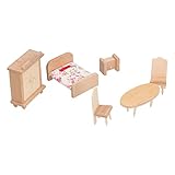 XINL Mini-Möbel-Modell, Puppenhaus-Schlafzimmer-Möbel-Set Exquisite leichte Simulation für Puppenhaus(Schlafzimmerserie)