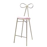 Barhocker Barstuhl Nordic Bar Chair Gold Metallhalterung Barhocker Coffee Shop Stuhl Wildleder Kissen Design (Sitzhöhe: 65 / 75CM) Esszimmerstühle (Farbe: Pink, Größe: 65CM)