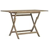 vidaXL Gartentisch Klappbar Grau 120x70x75 cm Massivholz Teak