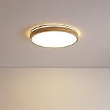 Wohnzimmerlampe Deckenlampe LED Deckenleuchte Modern Rund Dimmbar 3000K-6500K mit Fernbedienung, 28W Holz Acryl Design Decke Lampe für Schlafzimmerlampe Esszimmerlampe Küchenlampe Flurlampe (30cm)