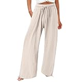 Generisch Frauenhose, Hosen Für Frauen Lässig Arbeitshose Mit Hoher Taille Arbeiten Knöchelhosen 9-Pant Locker Lockere, Lose Taille Baumwollbeinhose Taschen Weiche La12St Jogger Skinny (S, Hl3-Khaki)