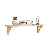 SUNESA Wandregal Schweberegal Regale Holz Wandmontierte Regale Rustikale Regale Schwimmende Regale for Schlafzimmer, Wohnzimmer, Badezimmer und Küche Hängeregal Eckregal CD Regal